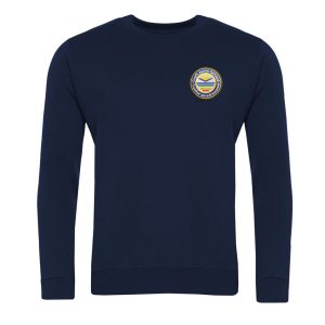 Croft Junior Ink Blue Crew Neck Sweatshirt w/Logo