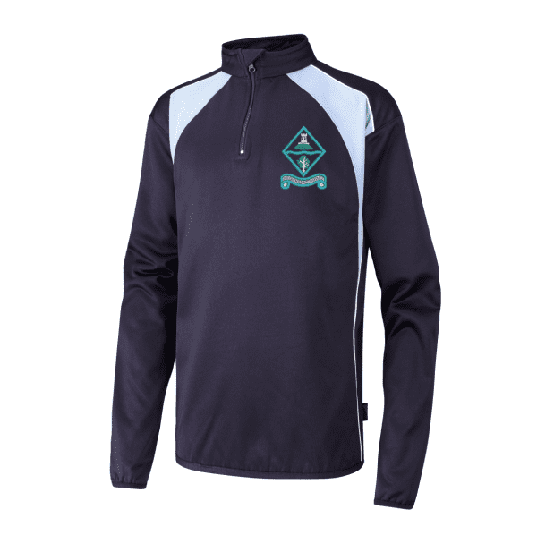 Ecclesbourne Unisex Navy/Sky Zip Top w/Logo