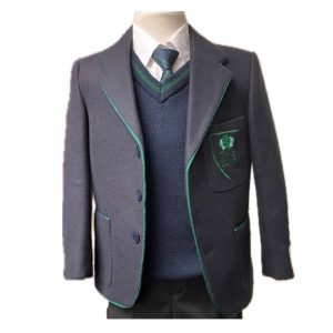 Boys Navy Wool Blazer With Badge