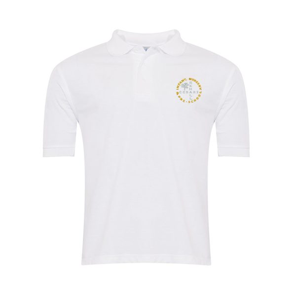 Exhall Cedars Staff White Polo Shirt w/Logo