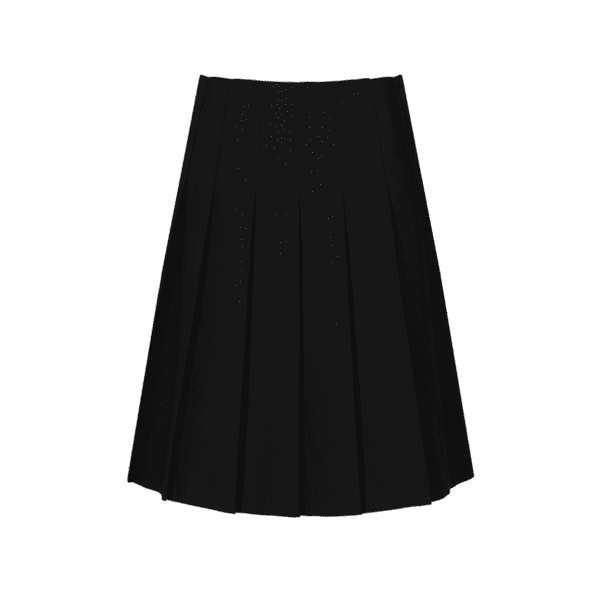 Girls Black Stitch Down Pleat Skirt
