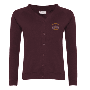 Grange Primary Cardigan Maroon w/Logo