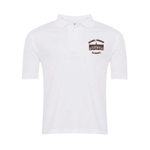 Grange Primary Polo Shirt White w/Logo