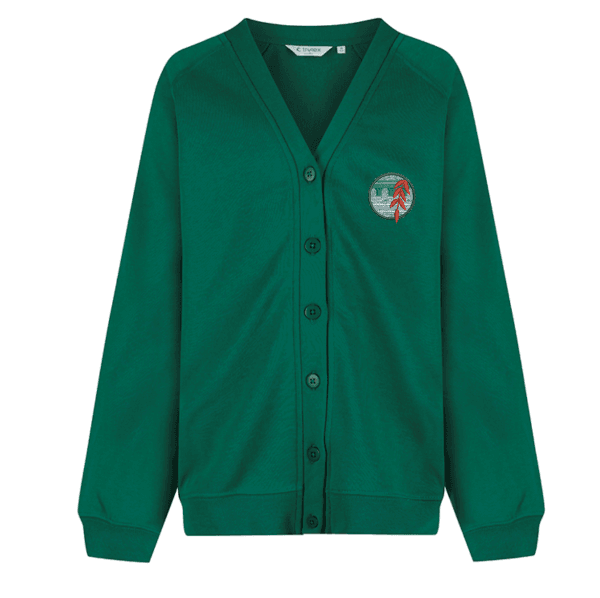 Hilton Primary Cardigan Emerald w/Logo