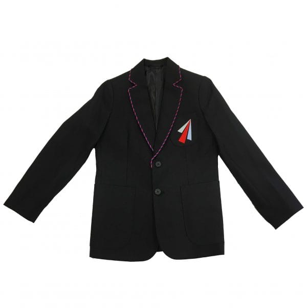 Whitehills Boys Black Trimmed Blazer w/Logo