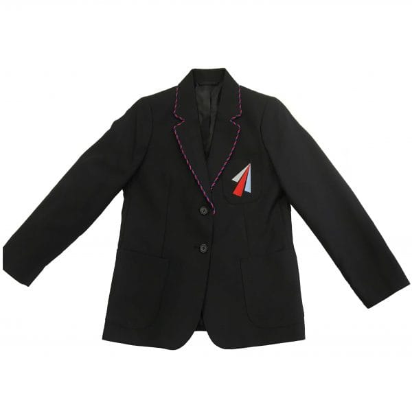 Whitehills Girls Black Trimmed Blazer w/Logo
