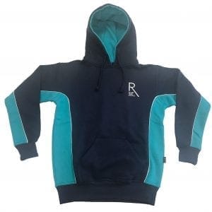 Rugby High Navy/Jade Green Hoodie w/Logo