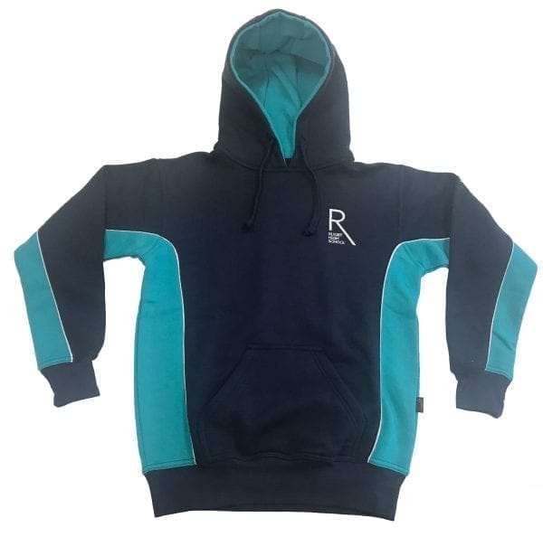 Rugby High Navy/Jade Green Hoodie w/Logo