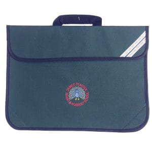 James Peacock Bottle Green Bookbag w/Logo