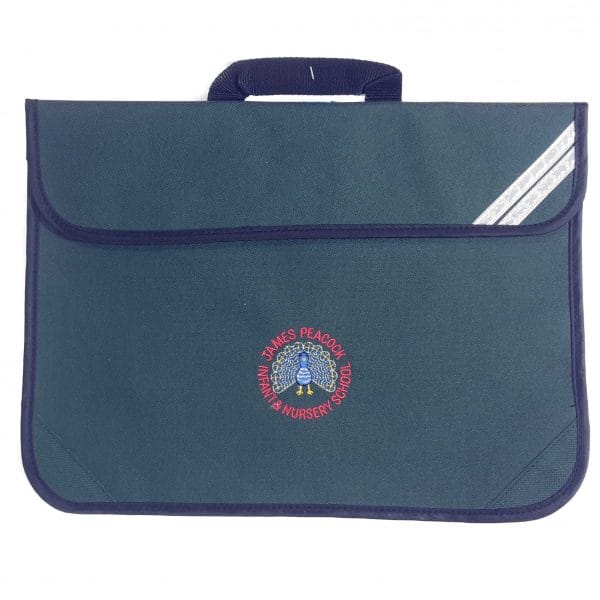 James Peacock Bottle Green Bookbag w/Logo