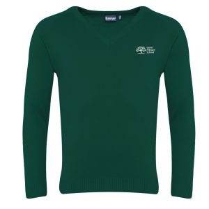 Lawn Primary Knitted V Neck Pullover w/Logo
