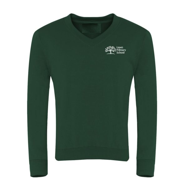 Lawn Primary School V Neck Sweatshirt w/Logo