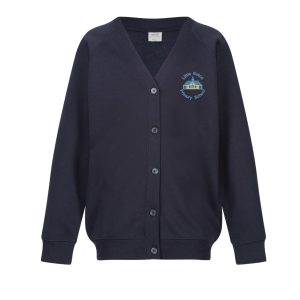Little Eaton Girls Navy Cardigan w/Logo