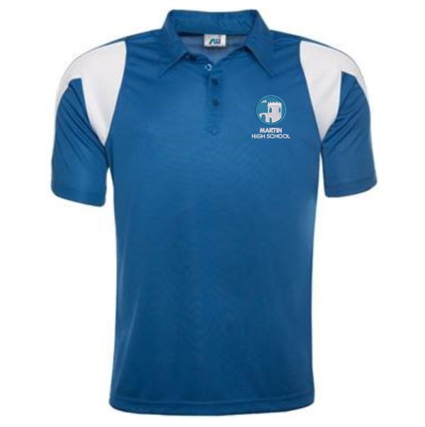 Martin High School Games Polo Royal/White w/Logo