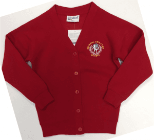 M. Drayton Girls' Red Cardigan w/Logo