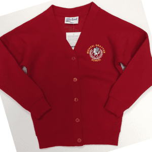 M. Drayton Girls' Red Cardigan w/Logo