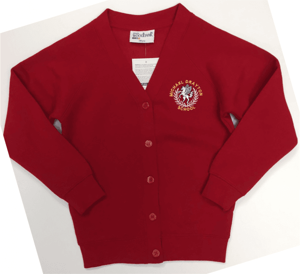 M. Drayton Girls' Red Cardigan w/Logo