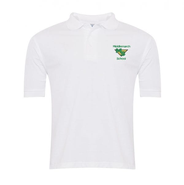 Middlemarch White P.E Polo Shirt w/Logo