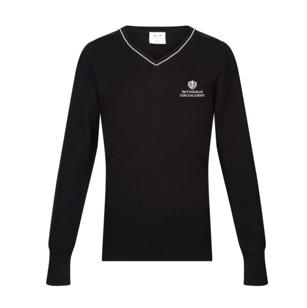 Nottingham Girls Academy KS4 Black Trimmed Fitted Pullover w/Logo