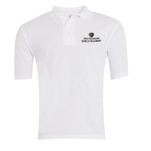 Nottingham Girls Academy Summer White Polo Shirt w/Logo - Optional
