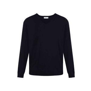 Unisex Navy Cotton V-Neck Pullover