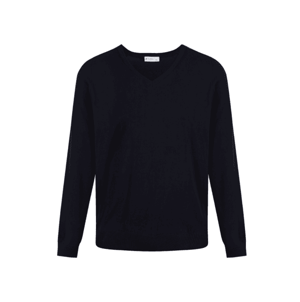 Unisex Navy Cotton V-Neck Pullover