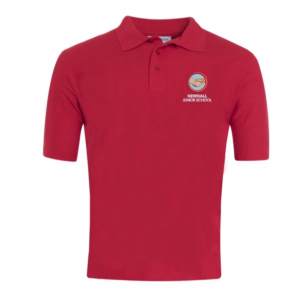 Newhall Junior School Red Polo Shirt w/Logo