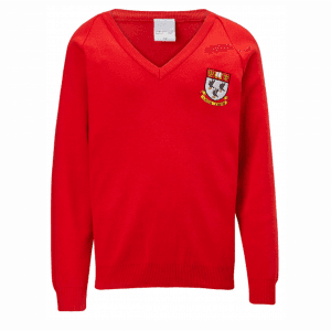 Nottingham High School Red V-Neck Pullover w/Logo