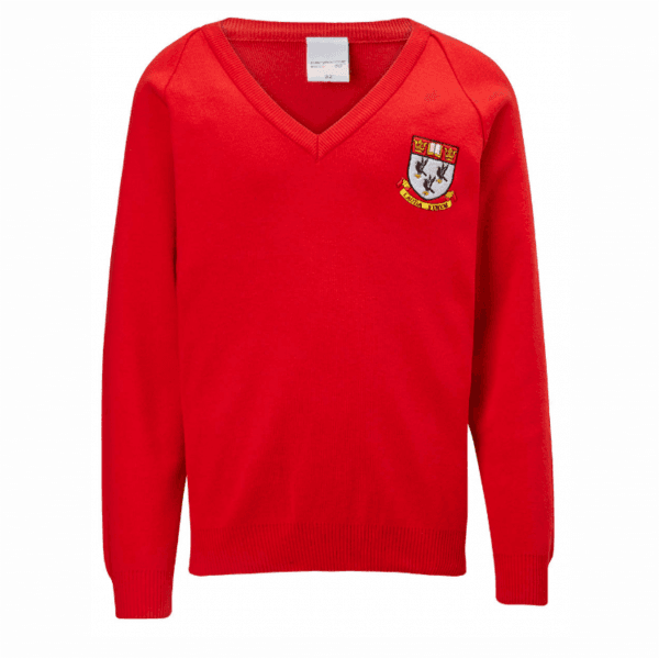 Nottingham High School Red V-Neck Pullover w/Logo