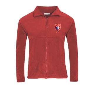 Our Lady of Sorrows Red Fleece Jacket w/Logo