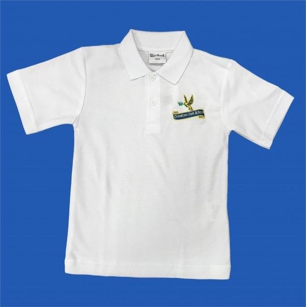 Overstone Park White P.E Polo Shirt w/Logo