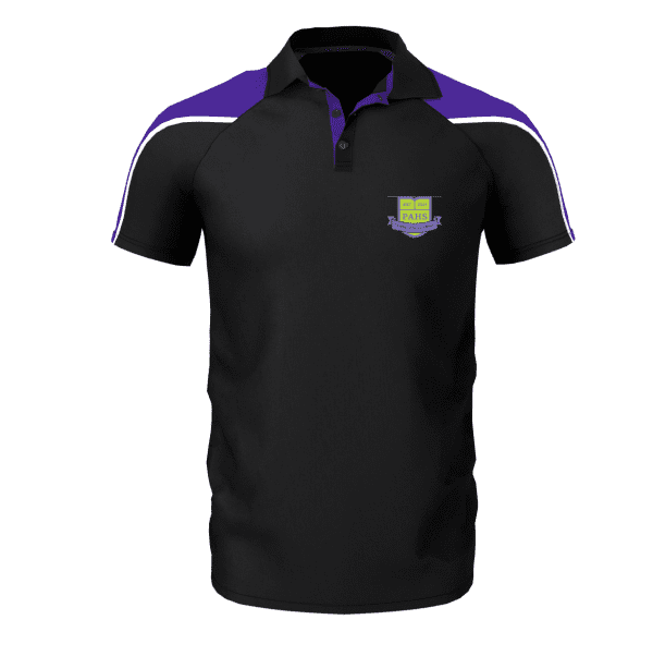 Prince Albert High School Boys Black/Purple Polo Shirt w/Logo