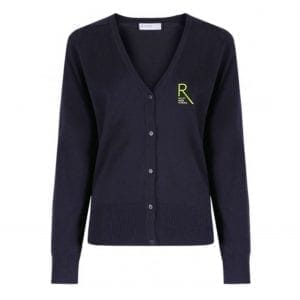 Rugby High Navy Cardigan w/Logo