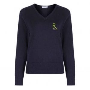 Rugby High Navy V-Neck Pullover w/Logo