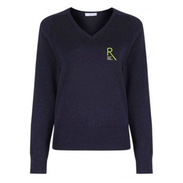 Rugby High Navy V-Neck Pullover w/Logo