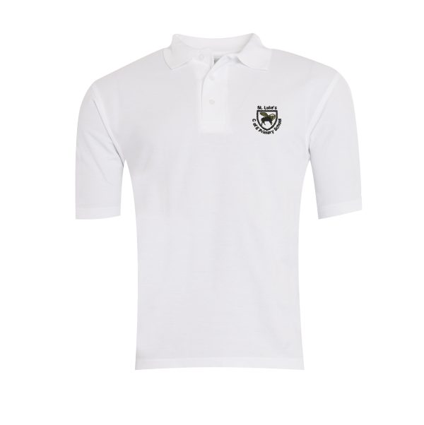 St Lukes White Polo Shirt w/Logo