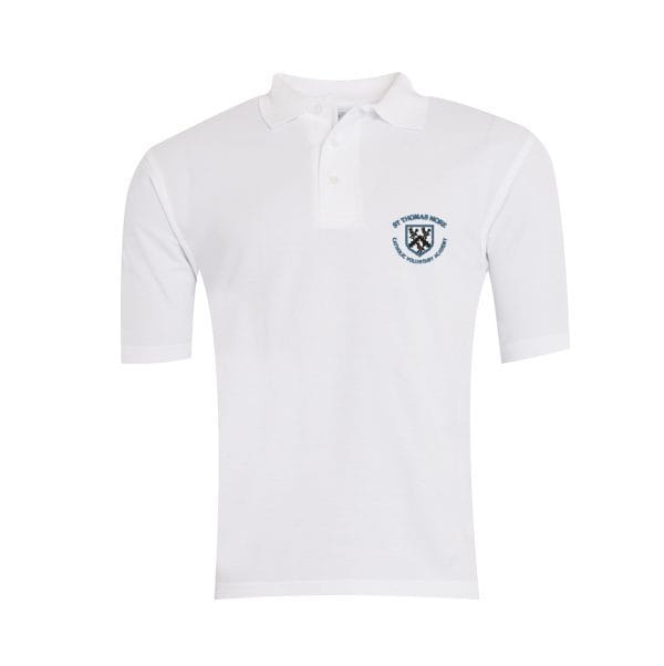 St Thomas More White Polo Shirt w/Logo