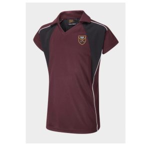 St Thomas More Mrn/Blk P.E. Girls Polo Shirt w/Logo