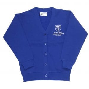 Sacred Heart Girls Cobalt Blue Cardigan w/Logo