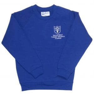 Sacred Heart Cobalt Blue Crew Neck Sweatshirt w/Logo