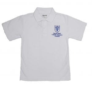 Sacred Heart White Polo Shirt w/Logo
