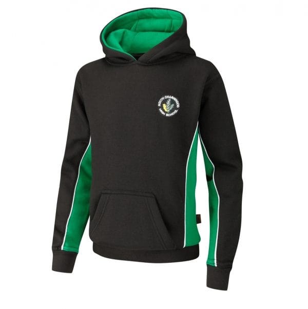 S. Charnwood GCSE Black/Emerald P.E Hooded Sweatshirt