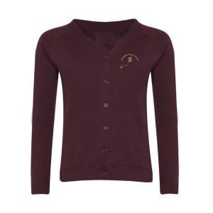 Springfield Primary Girls Maroon Cardigan w/Logo