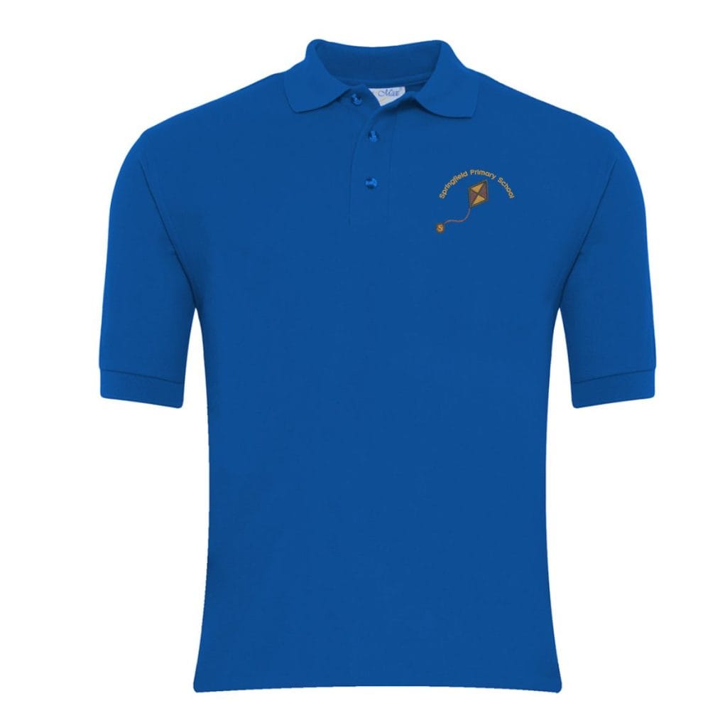 Springfield Primary Uniform Springfield Primary Royal PE Polo Shirt w/Logo - Schoolwear Solutions