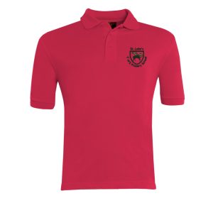 St Lukes Red Polo Shirt w/Logo