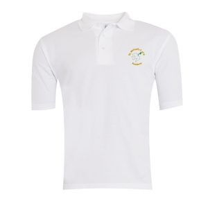 St Michael White Polo Shirt w/Logo