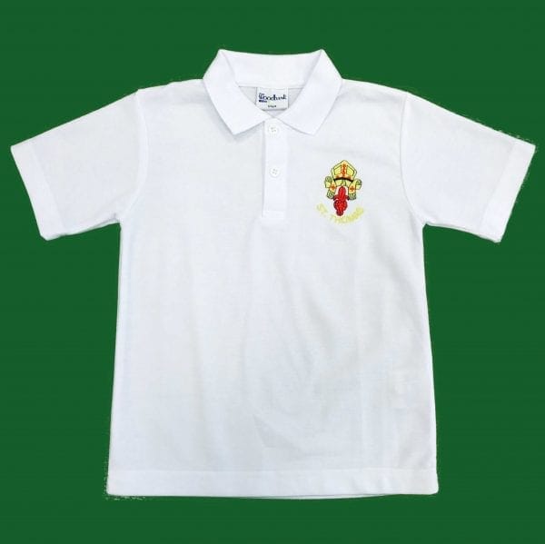 St Thomas Hereford White Polo Shirt w/Logo (Summer)