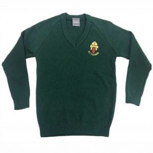 St Thomas Hereford Bottle Green Knitted Pullover w/Logo