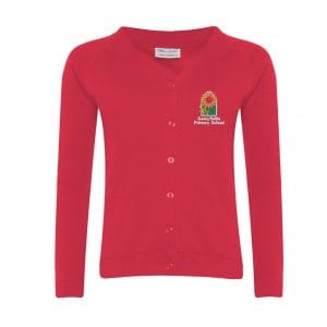 Sunnyfields Red Cardigan w/Logo