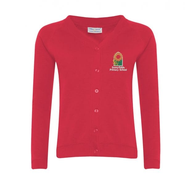 Sunnyfields Red Cardigan w/Logo